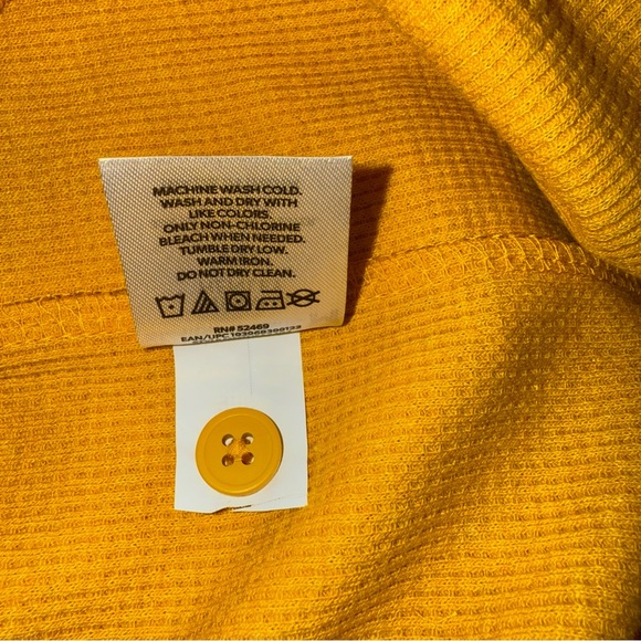 NWT- Member’s Mark Men's Long Sleeve Henley Shirt Mustard/Gold Size XL - Picture 6 of 7